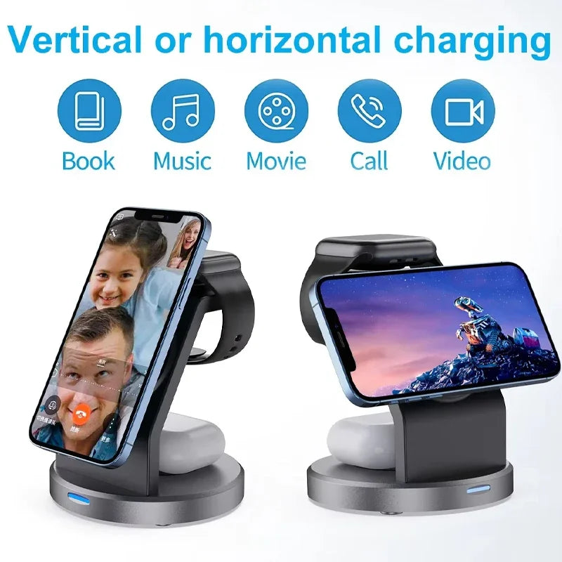 3 in 1 Magnetic Wireless Charger Stand