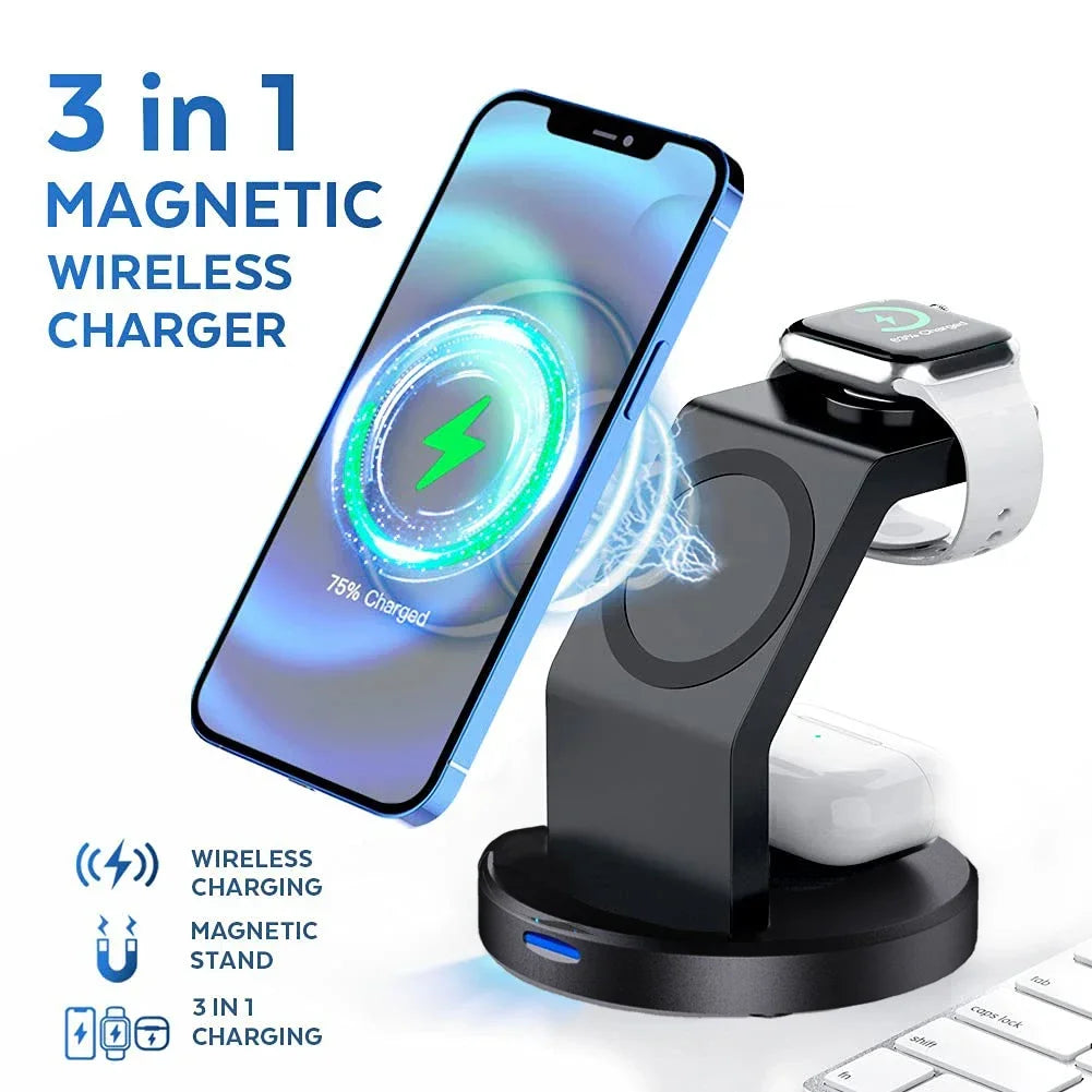 3 in 1 Magnetic Wireless Charger Stand